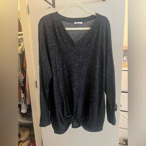 Chic Soul Oversized Crew Neck with Knot Tie